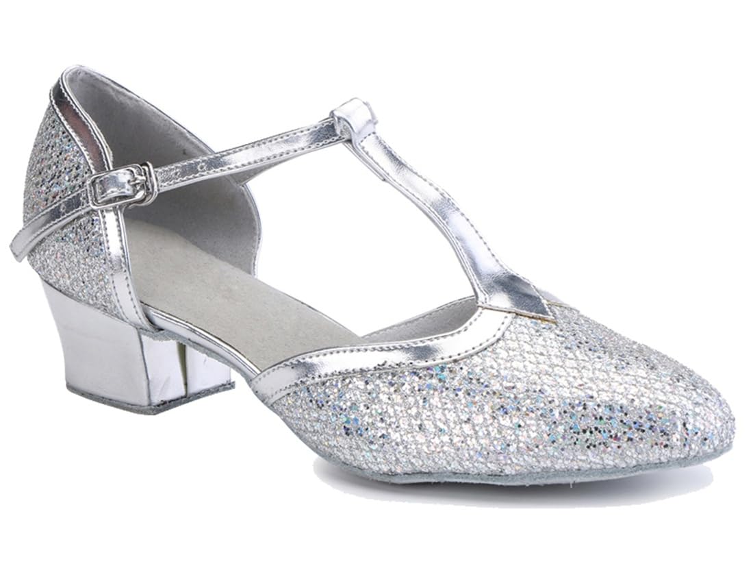 T-Starp - Zapatos de baile latino sintéticos con purpurina para mujer, para bodas, bailes de baile latino — view 26