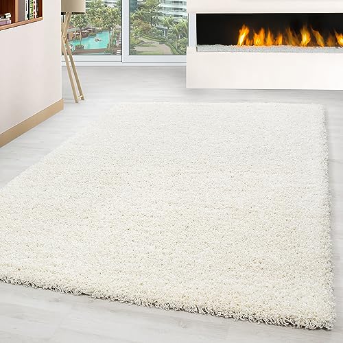 Carpettex Hochflor Teppich Wohnzimmer Shaggy Flokati Teppich Modern Einfarbig 240 x 340 cm Flur...