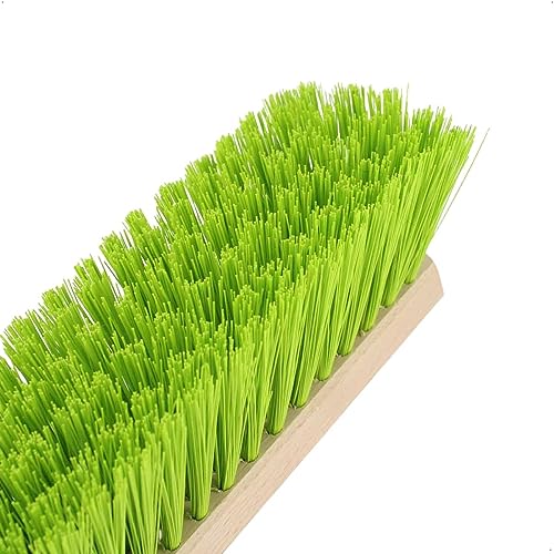 Rekord Saalbesen (Elaston, Neongrün) mit Quick-fest-Halter, Arbeitsbreite: 40 cm, für große Flächen im Außenbereich, Kehrbesen, Besenkopf, Universalbesen – Bild 4