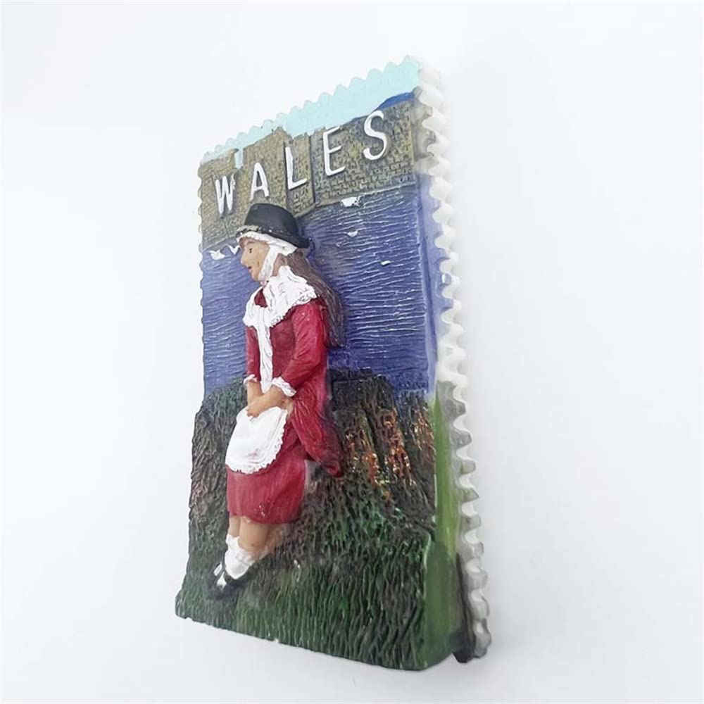 Magnete Frigo 3D Galles Regno Unito - Souvenir Da Viaggio Artigianale In Resina, Decorazione Casa E Idea Regalo