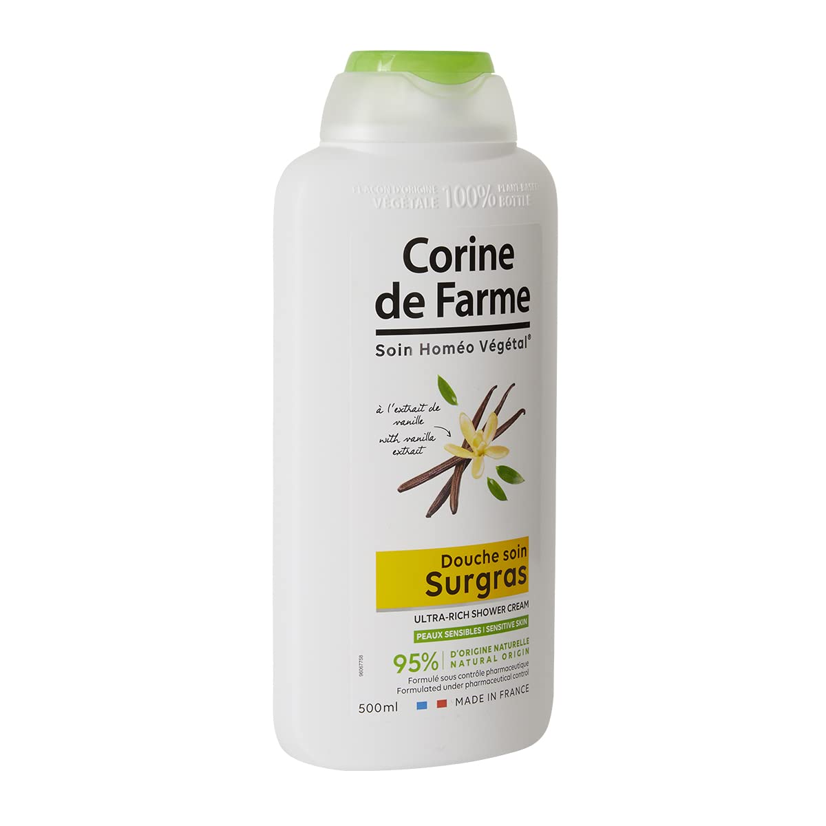 Corine de Farme Douche Soin Surgras Vanille 500 ml pH Neutre Nourrit Hydrate