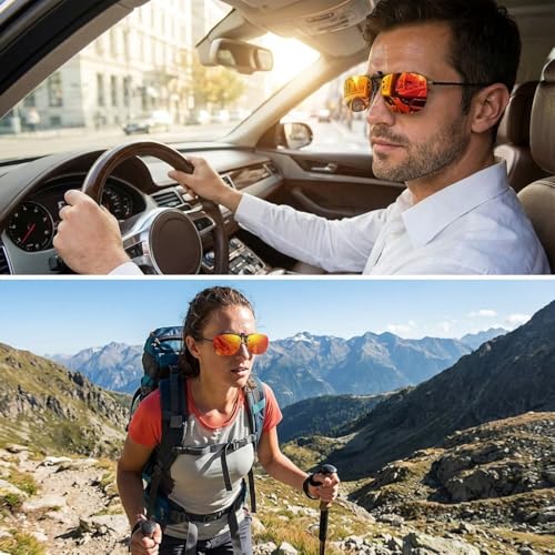 Image of Polarized Clip On Sunglasses, Flip Up Anti-Glare Driving Clip-on Shades, UV400 Protection Lens for Men Women