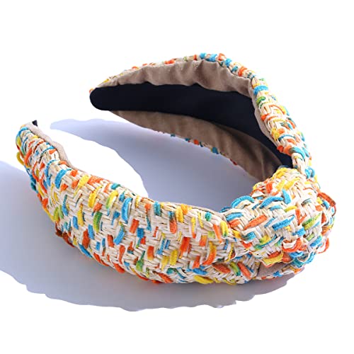 Fedans Knotted Headbands Colorful Stripes Weave Fashion Holiday Wild Elastic Summer Hair Accessories For Women Girls cover