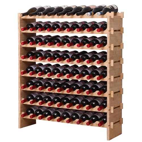 72 Bottle Stackable Storage Modular Wine Rack Cabinet Bamboo freestanding Floor Wine Holder Display Shelves
