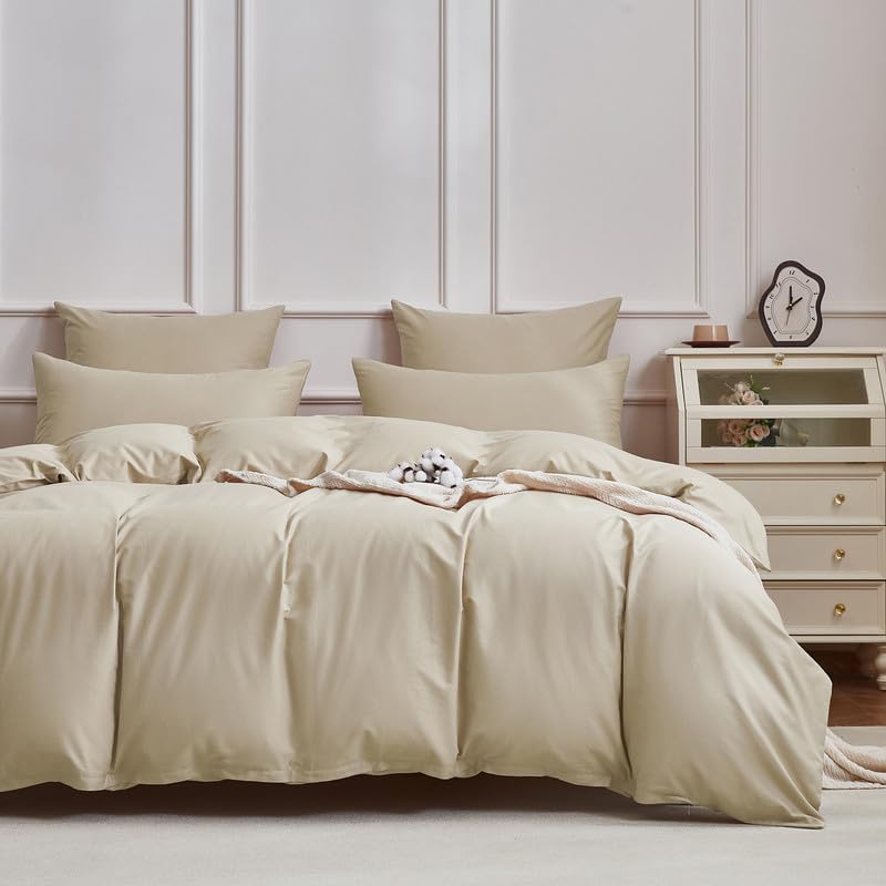 Housse de couette fermeture éclair 220x240 Gezu parure lit coton doux contre la chaleur