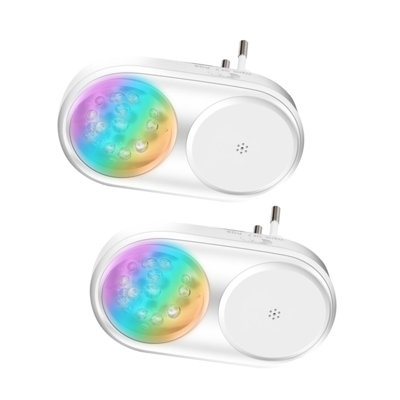 Uonlytech Luces Nocturnas Enchufables LED Sensor Crepuscular, Modo Rgb y Luz Cálida, Doble Pack, Luz Automática para Pasillos y Dormitorio, Voltaje Ac220, Lámparas de Pared Compactas Hogar