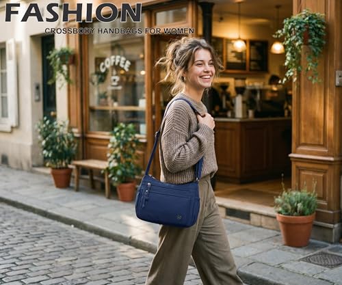 Image of Pealwel Casual Crossbody Bag with Anti Theft Pocket - Women Lightweight Water-Resistant Purse Bag