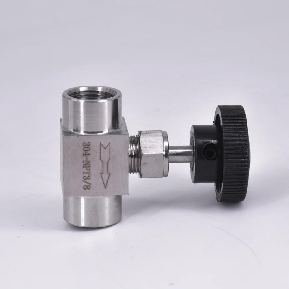1 Válvula De Aguja De Rosca G De 1/8", 1/4", 3/8", 1/2", 3/4", Válvula De Regulación De Válvula De Globo De Control De Flujo De Acero Inoxidable(3/4")