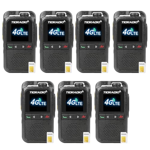 Image of TIDRADIO TD-G100 Rapid Unlimited Range 4G LTE PoC Radios Long Range Walkie Talkies with SIM Cards, Nationwide PPT Two Way Radios, Global Walkie-Talkie for Family, Logistics,Construction site,7 Pack