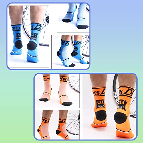 GuaziV Mens Womens Cycling Socks,4-6pcs Running Socks Colourful Athletic Socks Ankle Sport Socks 6-11 (Blue+green+pink+orange+white+black)3