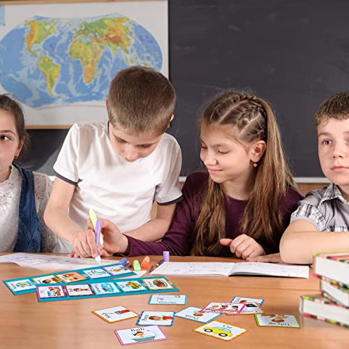 Visual 35 Pieces Schedule for Toddlers Autism Learning Materials Kids Routine Cards Visual Wall Planner, 2 Chore Chart Schedule Board for Home School, 2 Rough Strips, 35 Hook and Loop Dots(Cyan) - Image 3