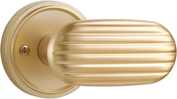MRML Brushed Gold Passage Door Handle, Interior Hallway Closet Kitchen Pantry Gold Door Lever, Aluminium Alloy Handle Lever, 1 Pack