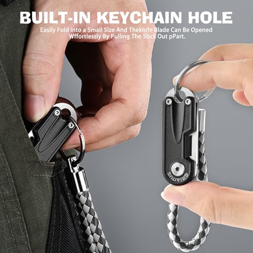 Multitool Pocket Knife Gifts for Men Dad, Stocking Stuffers for Men, EDC Folding Knives, Small Multitool with Bottle Opener Mini Keychain Tool, Camping, Hiking, Fishing Everyday Carry (Black) - Image 5