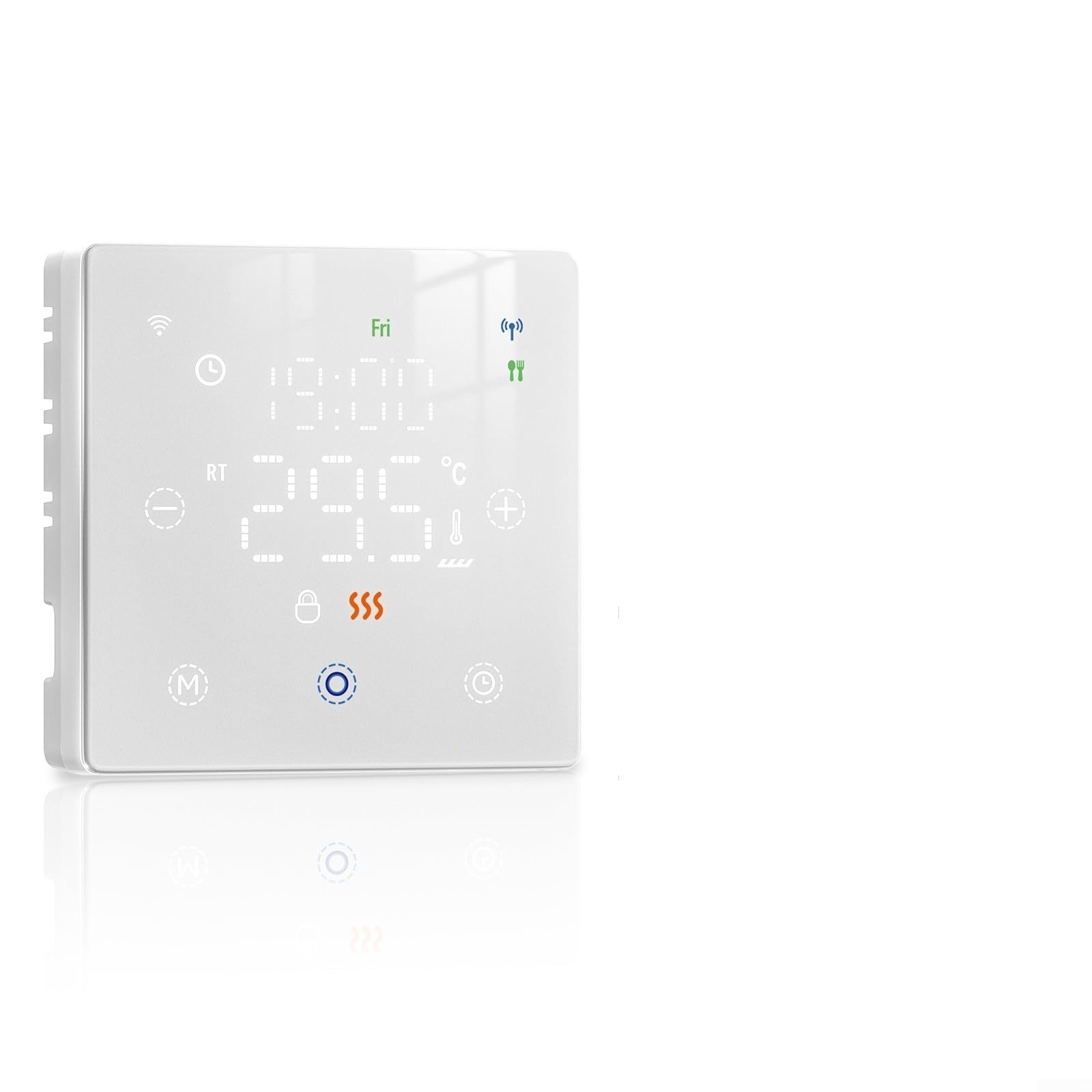 Termostato para termostato WiFi inteligente, alimentado por pilas para caldera de gas y calefacción de suelo, controlador de temperatura programable (blanco)