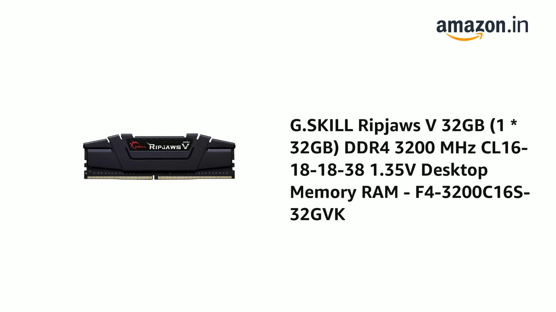 G.SKILL Ripjaws V 32GB DDR4 3200 MHz Desktop Memory RAM