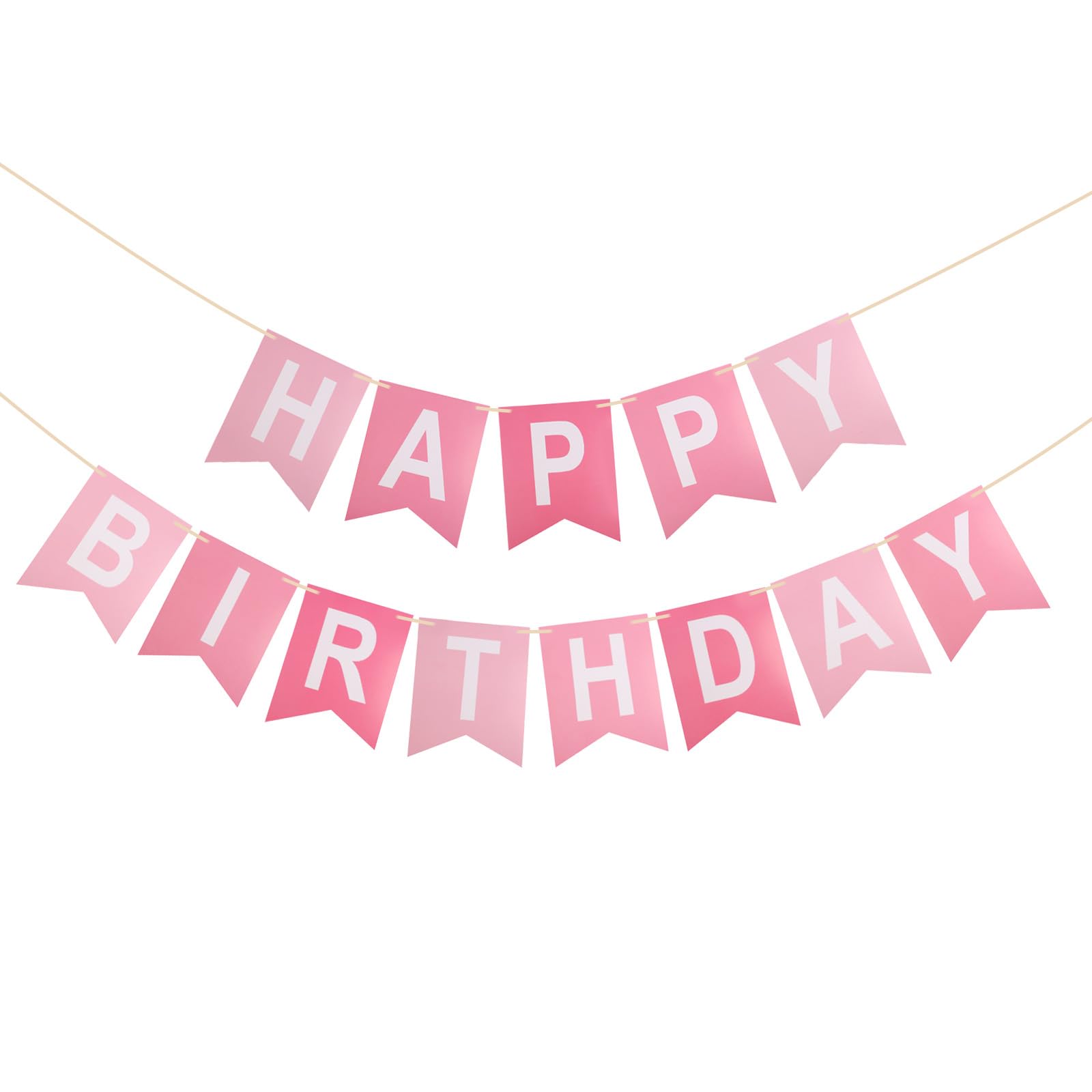 HDFHDF Happy Birthday Bunting Happy Birthday Banner Pink Birthday Letter Banner Pulling Flag 16 * 20cm Decoration for Children's Birthday Party (Pink)