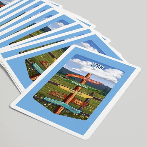 Lantern Press Utah, Signpost, Meadow, 52 naipes Poker miniatura 5