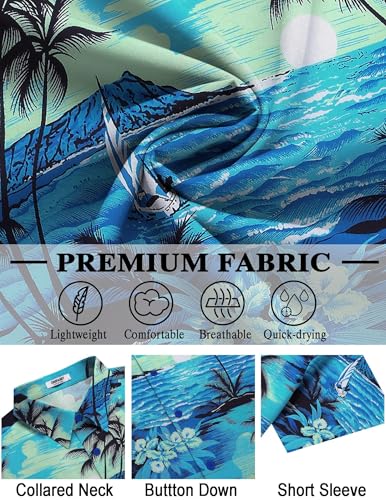 COOFANDY Mens Hawaiian Shirt Short Sleeve Tropical Shirt for Men Resort Wear Summer Beach Shirts - Image 5