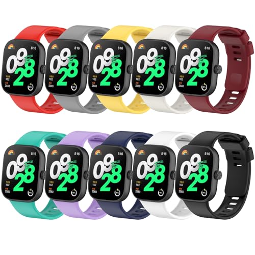Xisair 10 Straps Compatible with Redmi Watch 4 Smartwatch Watchband Xiaomi Band 8 Pro Straps Sport, Breathable