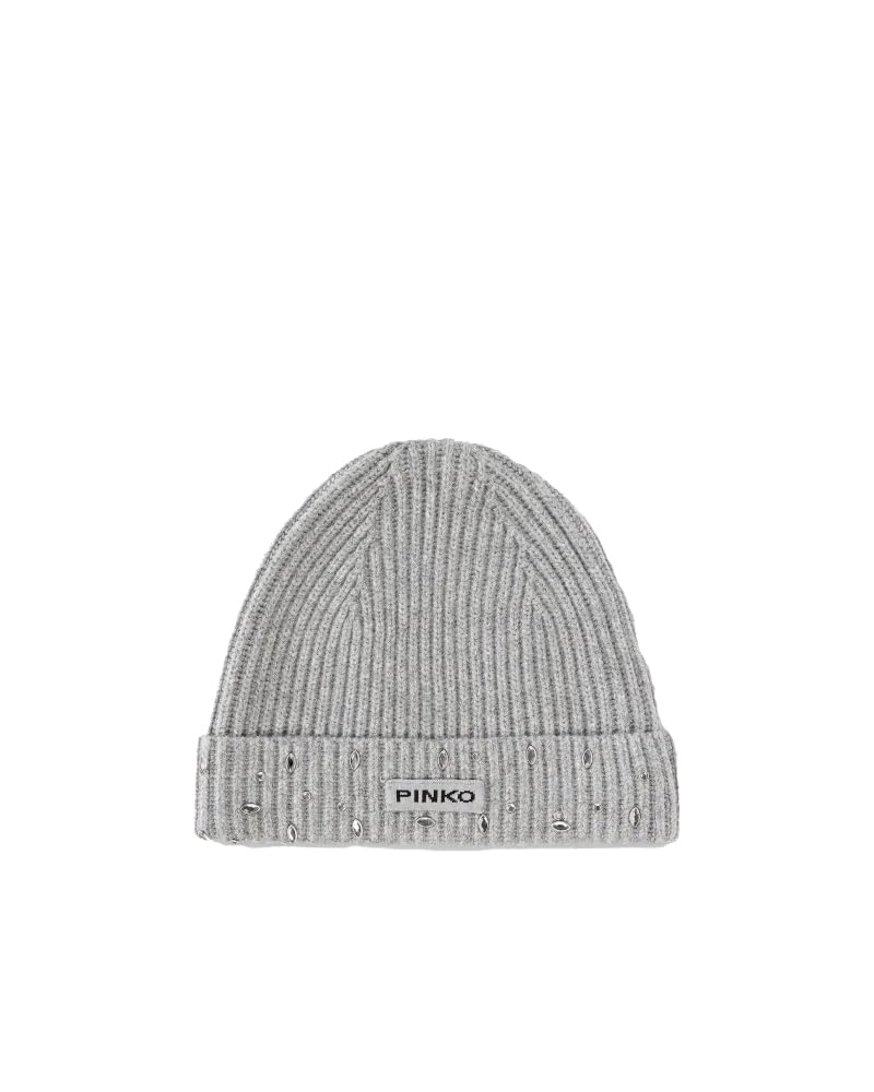 Pinko Gorro acanalado gris con cristales 104326A27A I17