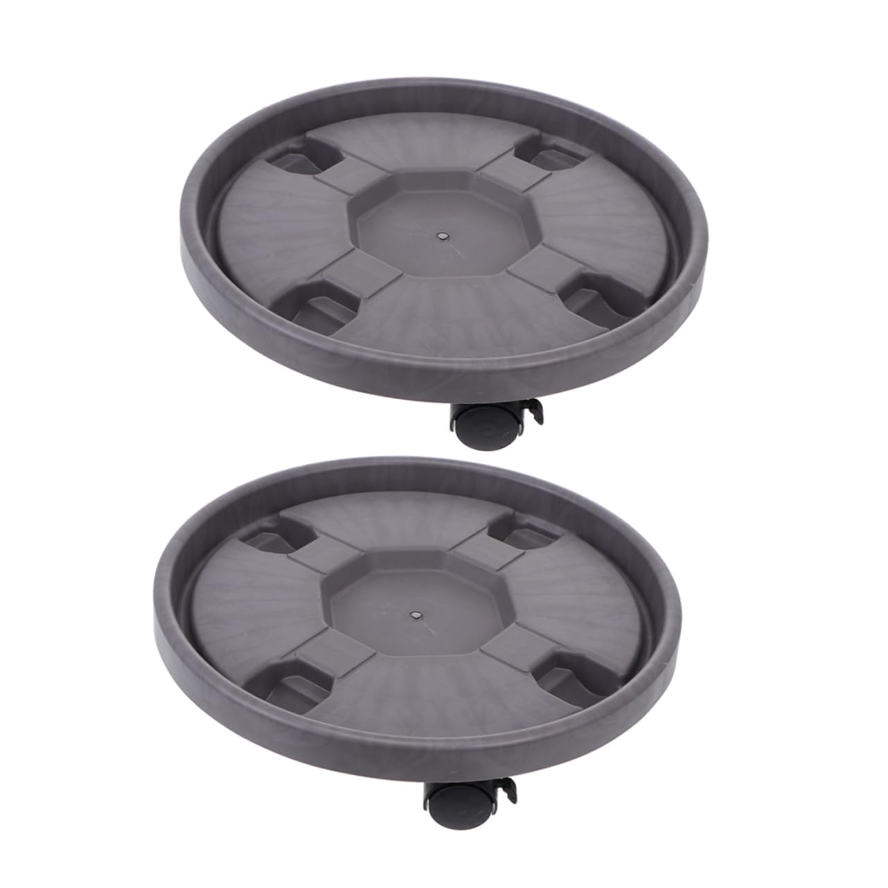 2pezzi Sottovaso con Ruote in Plastica Spessa Portavaso Mobile per Grandi Fioriere con Ruote Girevoli Frenabili Vassoio per Piante da con Base Ritenzione Idrica