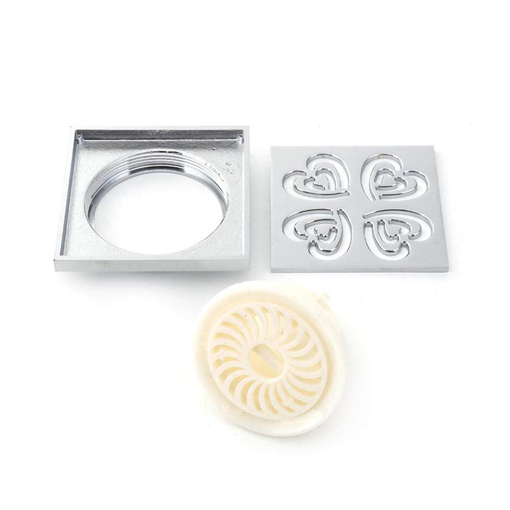 Desagüe de Suelo, Protector de desagüe, desagües nuevos, Lavabo de baño, bañera, Accesorios de latón Cromado, desagüe de Suelo Cuadrado, desagüe de Ducha de baño de 4 Pulgadas A (B)