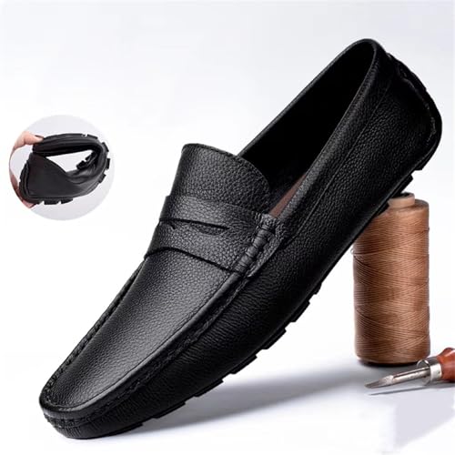 MWX Men's Dress Loafers Black Casual Slip On Shoes Fashion Soft Lightweight Boat Shoes4