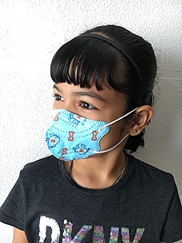 Image of N95 Style Kids Face Mask with Printed Design | Washable & Reusable Earloop Mask for Boys & Girls | Comfortable Breathable Face Cover for Kids Age 3-15 Years (Multicolor)