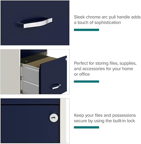 Vista 37 de UrbanPro Archivador vertical móvil de metal moderno inteligente de 18" con 2 cajones en blanco Blanco perla