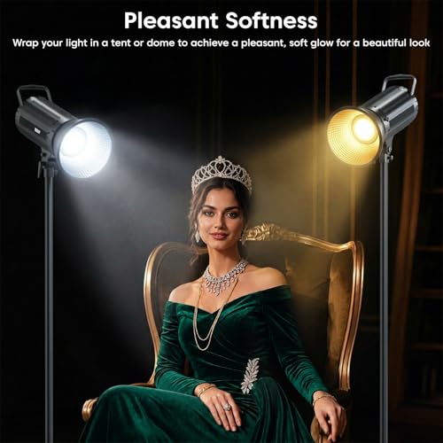 Image of Sounce 150W Bi-Colour Continuous LED Light with 18CM Reflector & Infrared Remote | AC Powered | 3000K-6500K Colour Temperature | 95 CRI | 13500 Lumen | for Photo & Video Shoots