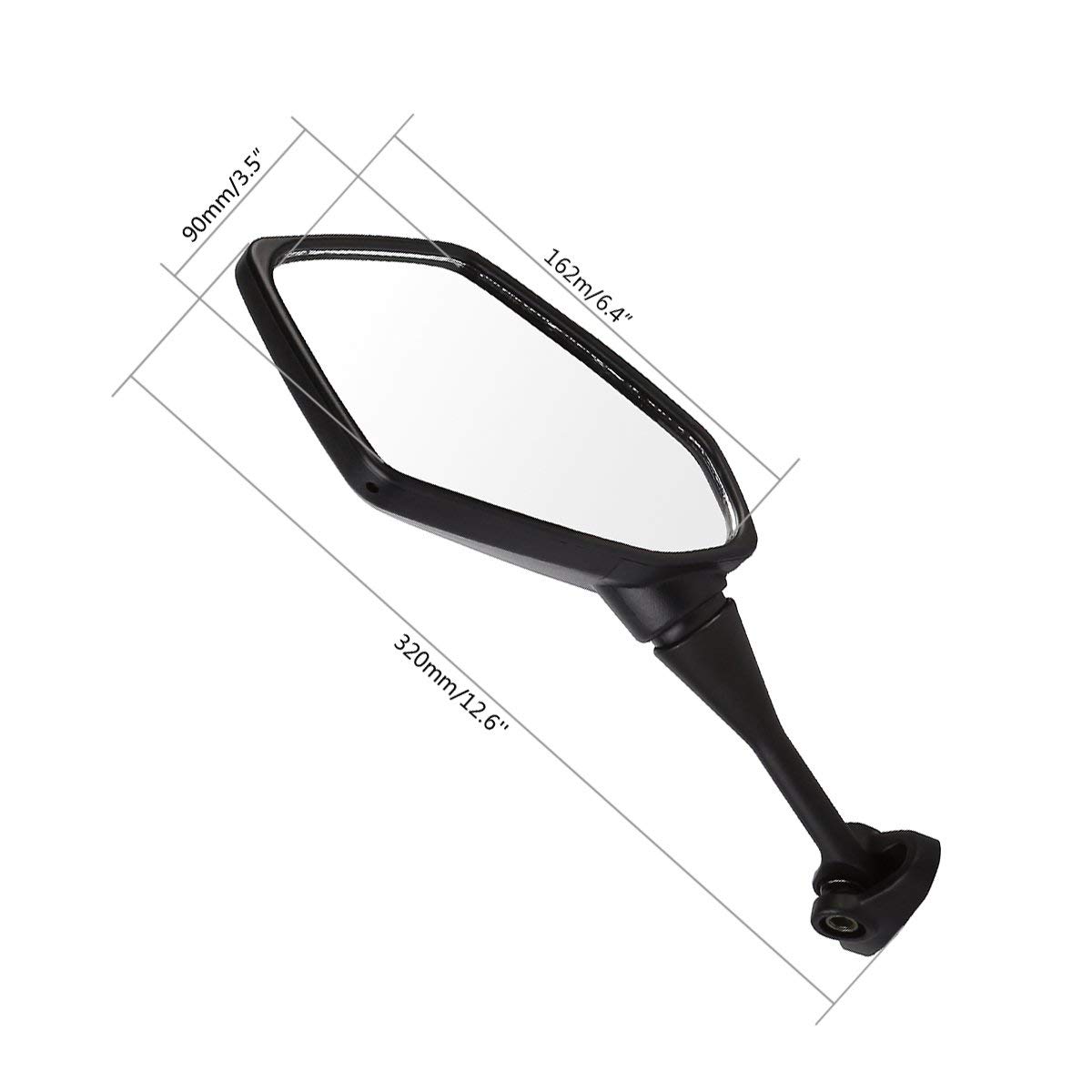 2 pieza motocicleta Espejo lateral Espejo retrovisor Espejo manillar espejo CBR 600 F4 F4i Negro