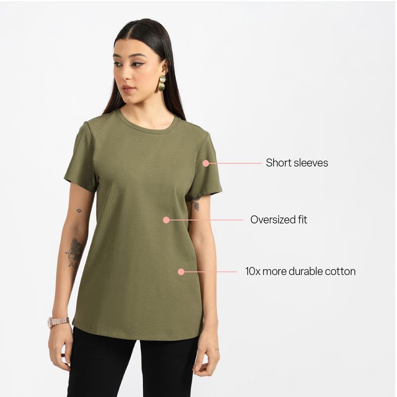 Image of BlissClub Women The Last Tee - Boyfriend tee | Women's t-Shirt | Sleeves | Hip Covering | Cotton Tee