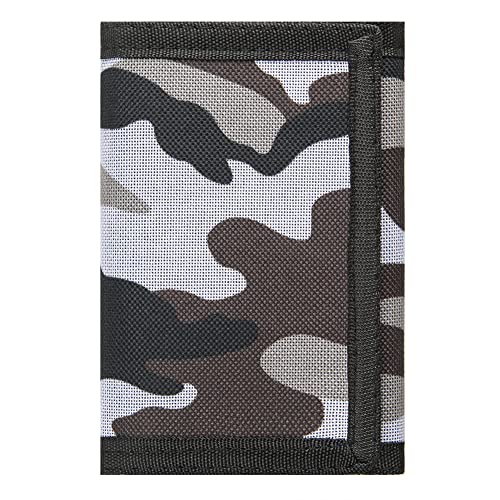 Image of Kids Wallet for Boys Girls Teens Trifold, Canvas Toddler Wallet for Boys, Cute Zipper Wallets Youth with Coin Pocket Card Holders, Novelty Wallets for Childrens Birthday Gifts, Camo grey02, 0.4