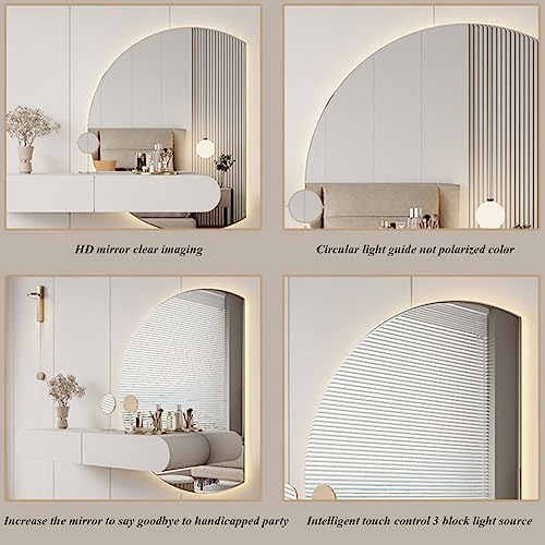 Tocador con espejo grande iluminado y 2 cajones para dormitorio 4