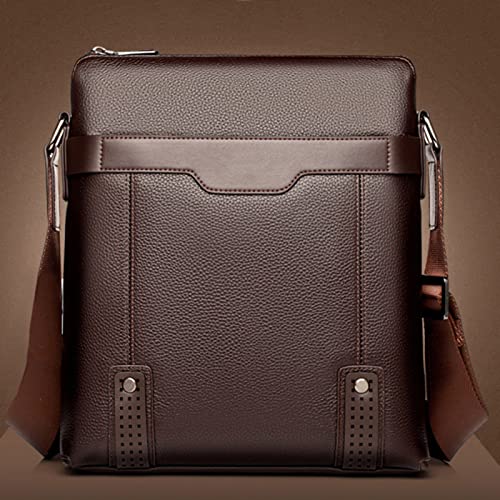 IKAXIYO Bolsa carteiro masculina de couro sintético para viagem de negócios, bolsa transversal de om