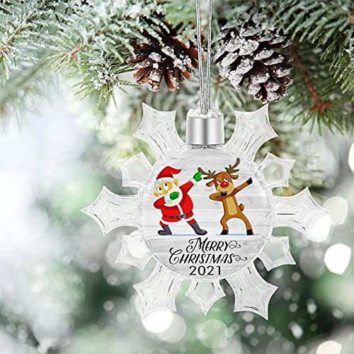 Igoga Sports F36-SDGJ_9X10.5CM-30 Funny Santa Claus And Elk 2021 Christmas Tree Ornament thumb #5