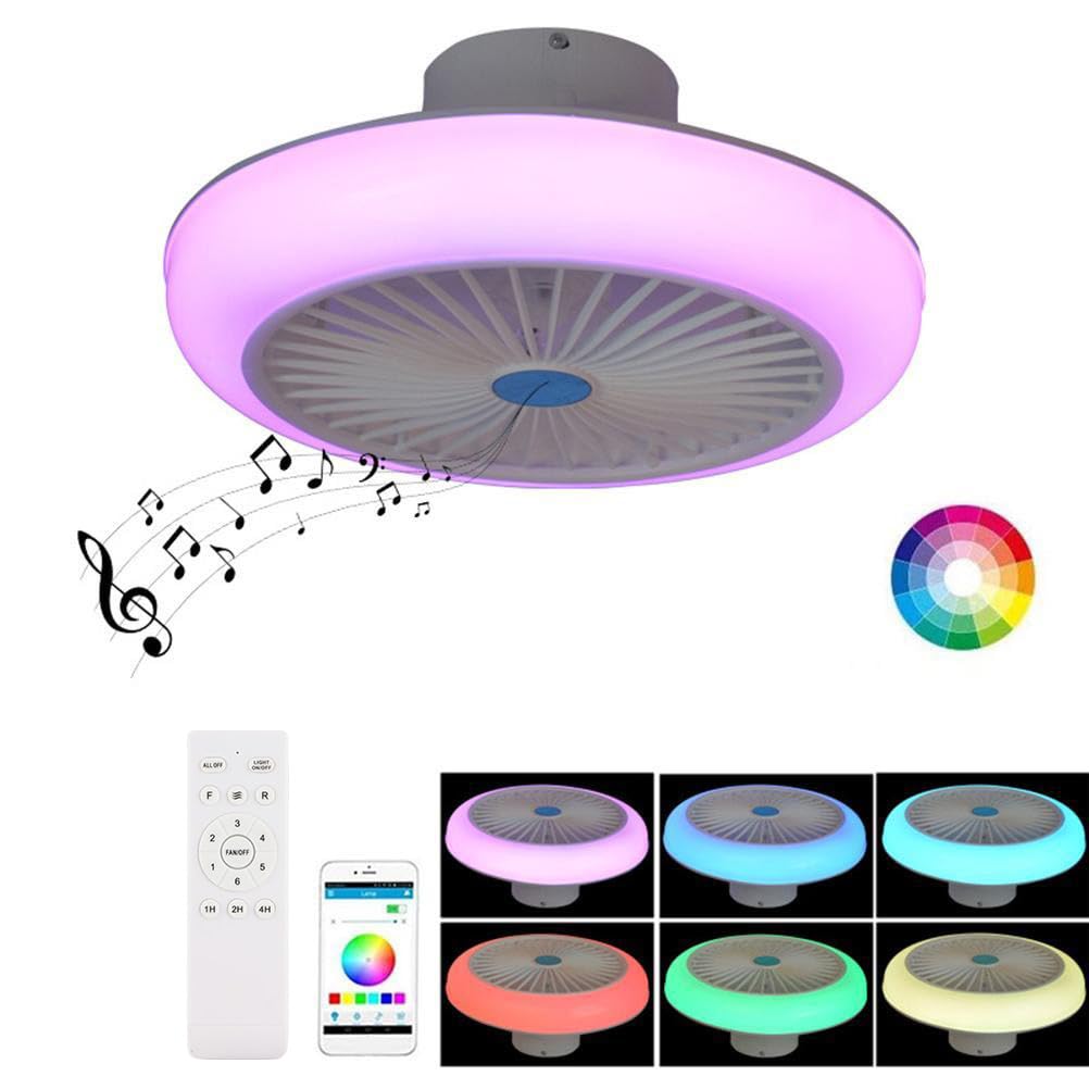 Fdit Wentylator Sufitowy LED z Głośnikiem Bluetooth, 72W 220V z Pilotem