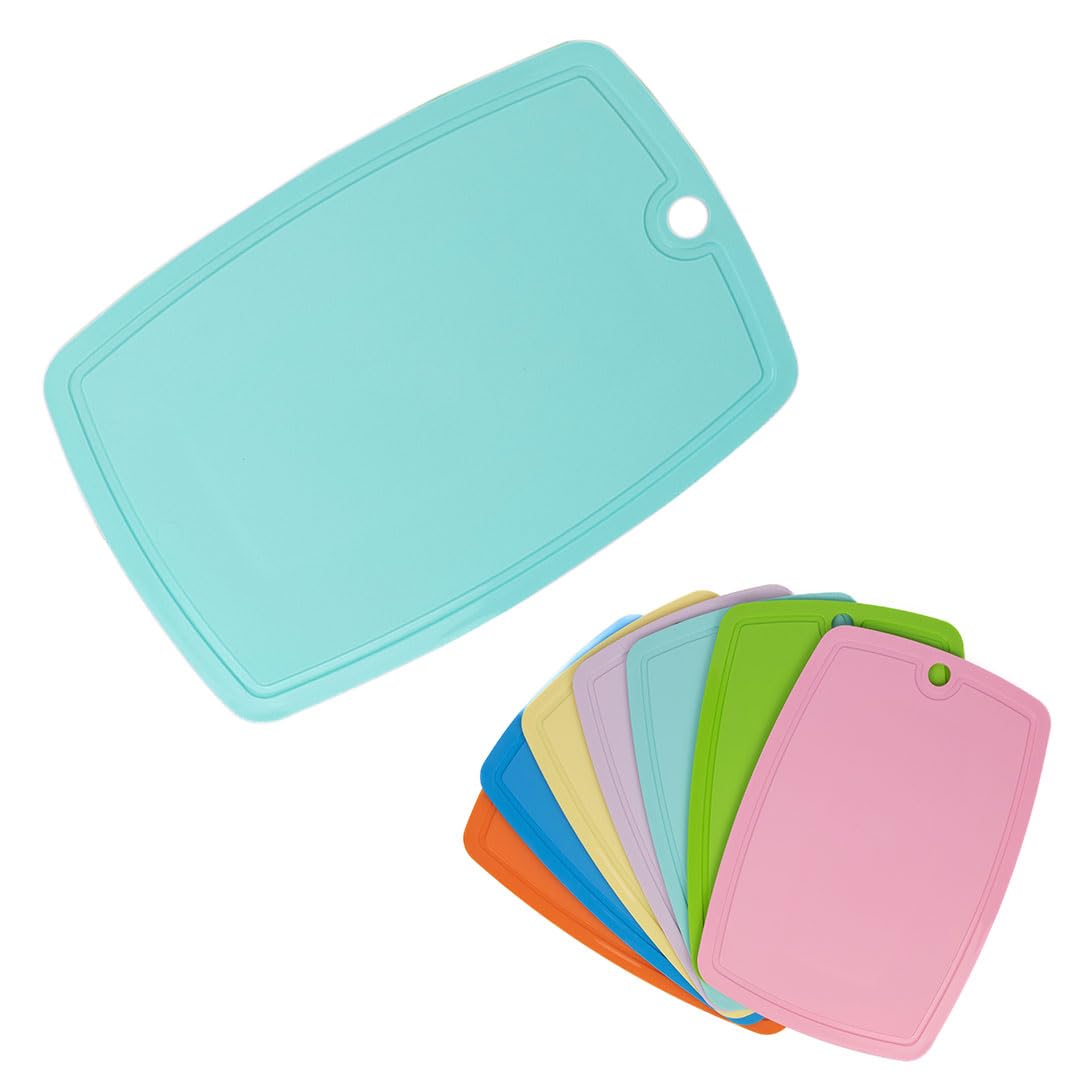 ECO Plastic Chopping Board for Kitchen | BPA-Free, Non-Slip, Dishwasher Safe Cutting Board | Durable, Knife-Friendly Surface | 31.8 x 21.9 cm | Easy to Clean, Lightweight & Space-Saving (Turquoise)
