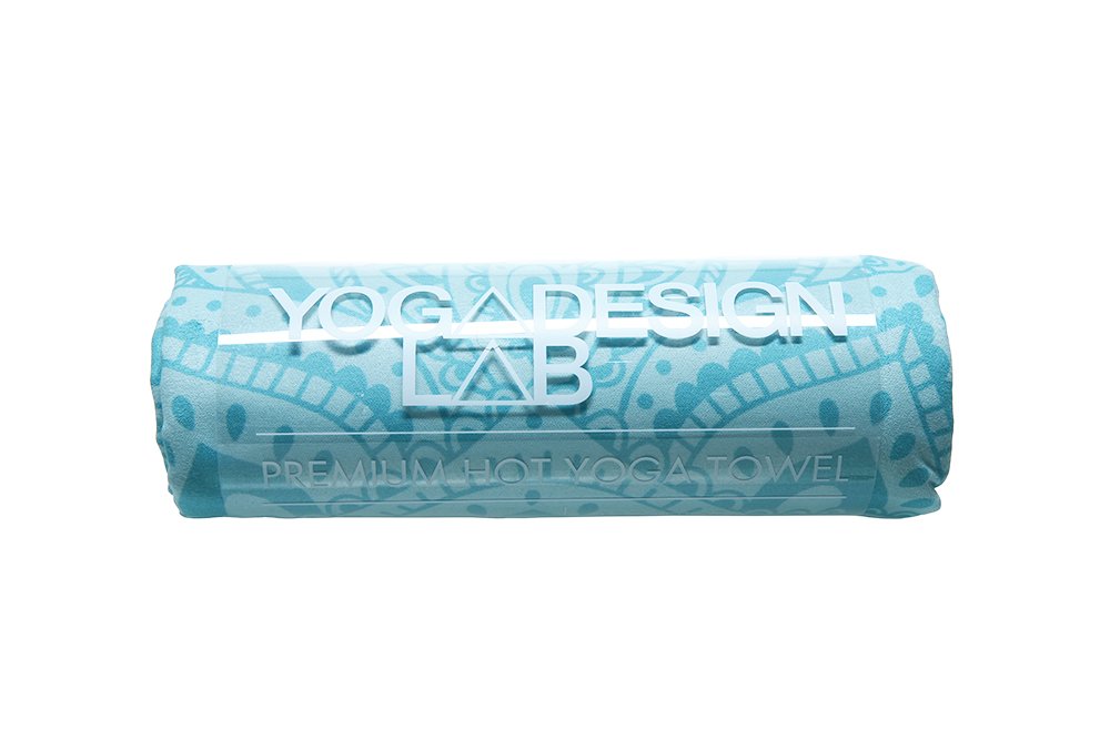 yogadesignlab Yoga Design LAB | The HOT Yoga Towel | Premium Non Slip Colorful Towel | Eco Printed + Quick Dry + Mat Sized (Mandala Turquoise,)