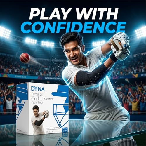 Image of Dyna Cricket Sleeve | Sports Sleeve | Mild Compression | Injury Prevention for Men and Women | Sun Protection Arm Sleeve | Breathable & Reusable