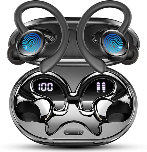 Auriculares Deportivos Bluetooth 5.3 - 48h Batería, Cancelación Ruido ENC, IP7 Impermeable, Pantalla LED, Control Táctil
