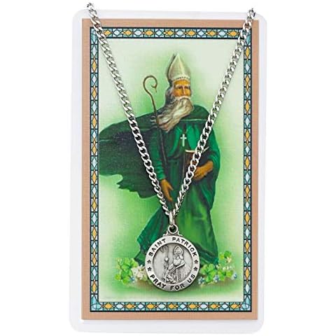 St Patrick Prayer Card With Medal Charm Patron Saint Catholic Christian Pendant Cover