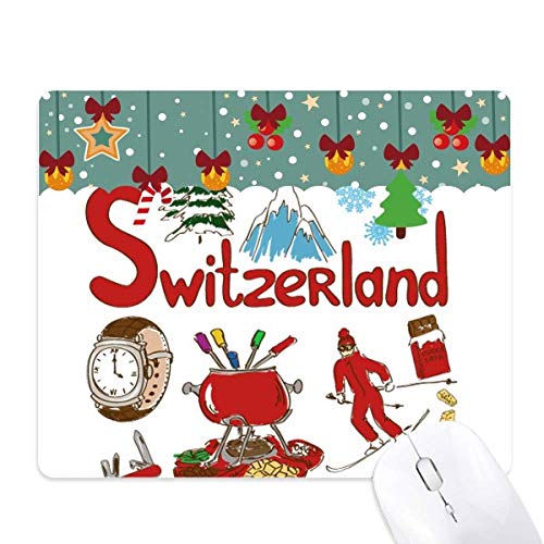 Alfombrilla de ratón de Suiza de goma ideal para tu oficina en Navidad