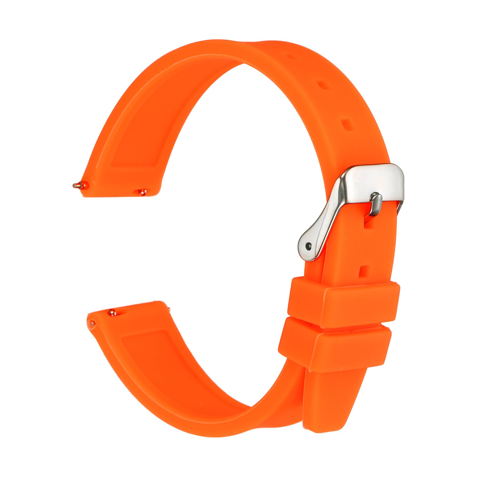 QUARKZMAN Silikon Uhrenarmband mm Mit Schnellverschluss, Flexibles Gummi Uhrenarmbänder mit Silberner Edelstahlschnalle, Ersatz Smart watch Sportuhren Uhrband für Männer Frauen,