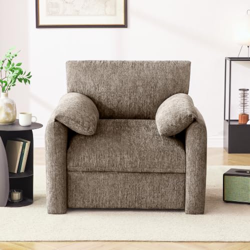 Image of Howjoe 2 Pack Accent Chair for Living Room, Oversized Armchair, Brown