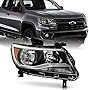 ACANII - For 2015-2022 Chevy Colorado Halogen Chrome Replacement Headlight Headlamp - Passenger Side Only