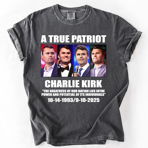 True Patriot Charlie Kirk T-Shirt, Support American Values Comfort Colors Shirt Multi3