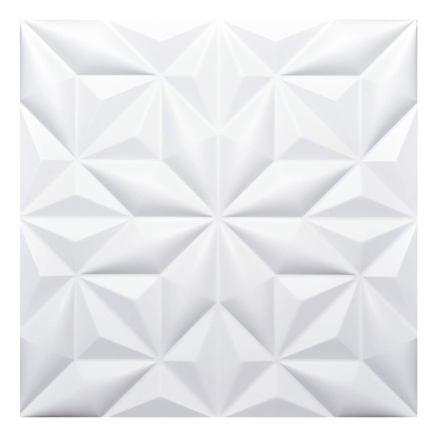 Art3d3D Leather Tiles Decoartive 3D Wall Panels, White Pyramid 23.6" x 23.6" (6 Pack)