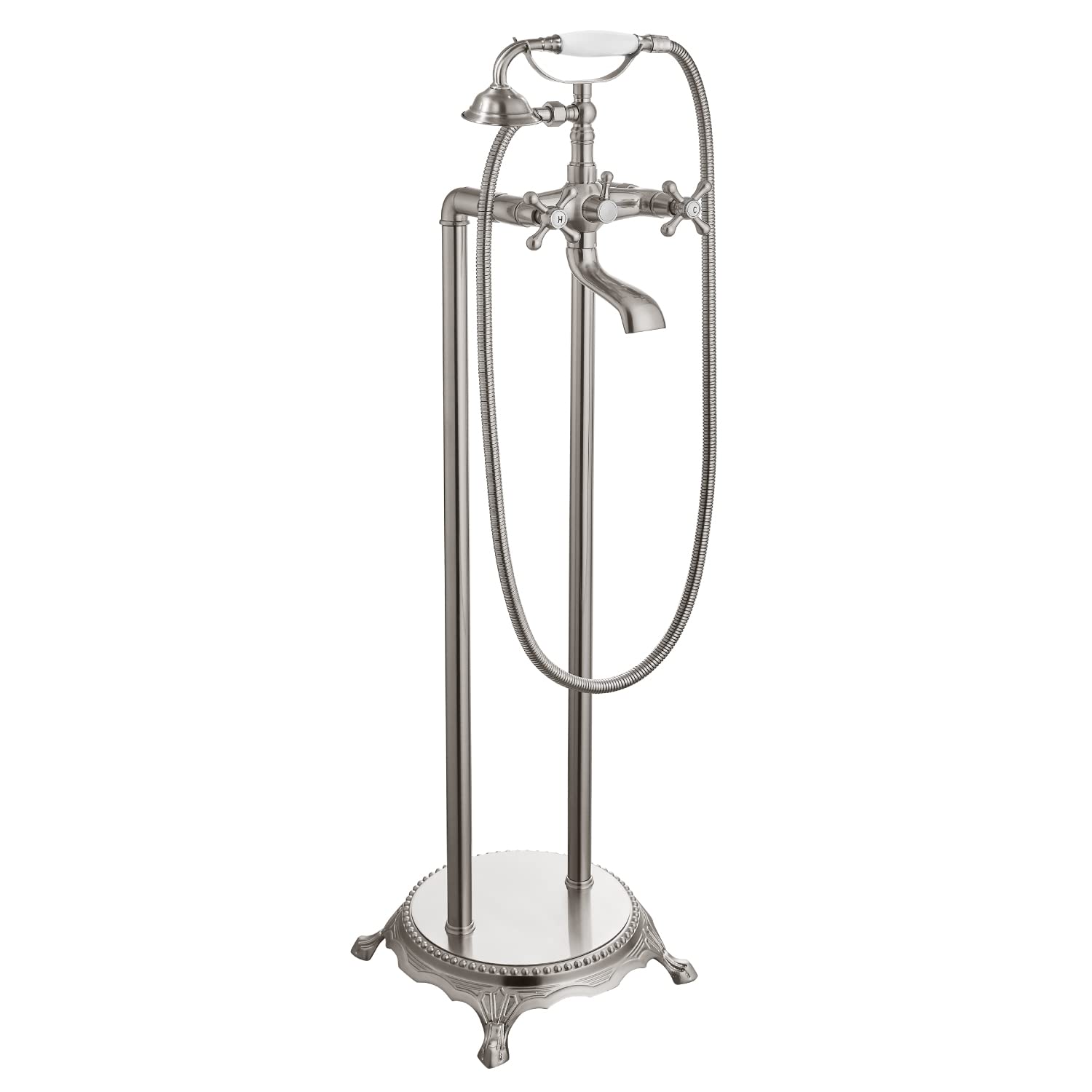 Robinet debout baignoire au sol bronze avec spray main LWX