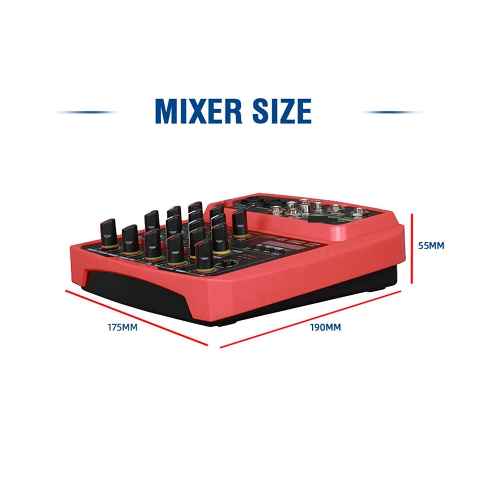 Mezclador de audio, Interfaz de mezclador sonido 4 canales, tarjeta grabación estudio profesional, consola mezclas, micrófono, alimentación fantasma 48 V(Green)